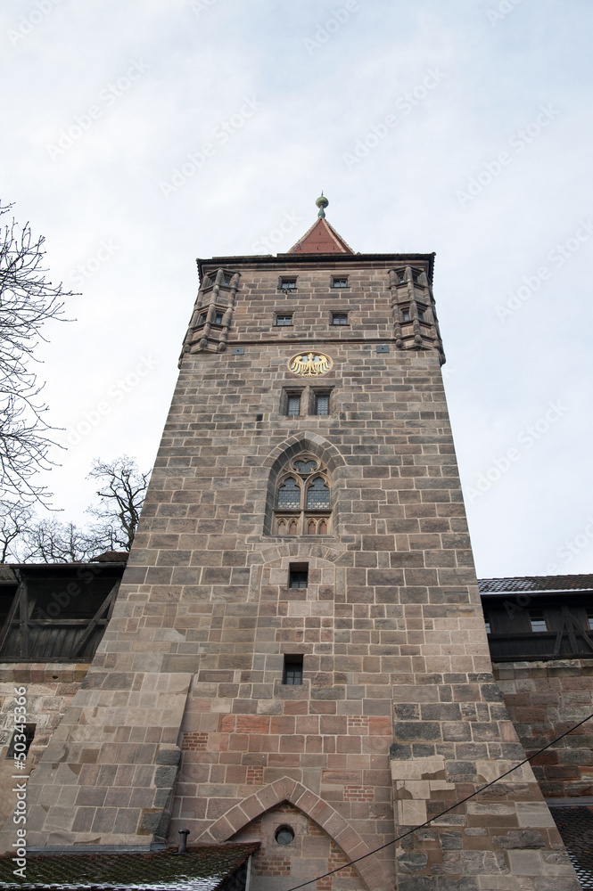 Detail of the Gate tower (Tiergärtnertor) in Nuremberg, Germany