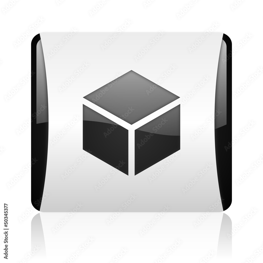 box black and white square web glossy icon box black and white square web glossy icon