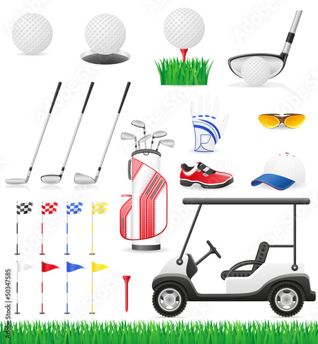 set golf icons vector illustration