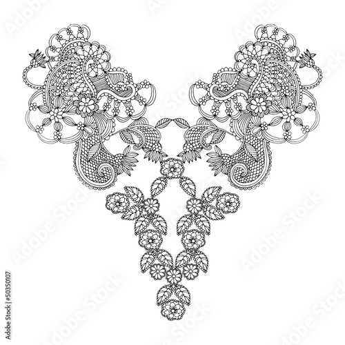 Neckline embroidery fashion