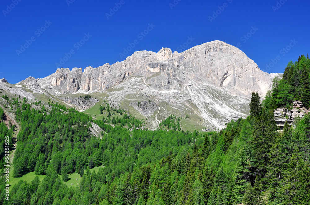 Dolomite peaks, Rosengarten,Val di Fassa, Italy Alps