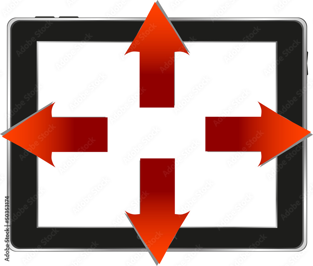 tablet pc and business red arrows tablet pc and business red arrows
