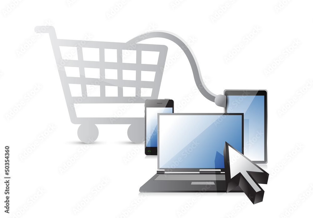 shopping cart electronic technology concept shopping cart electronic technology concept