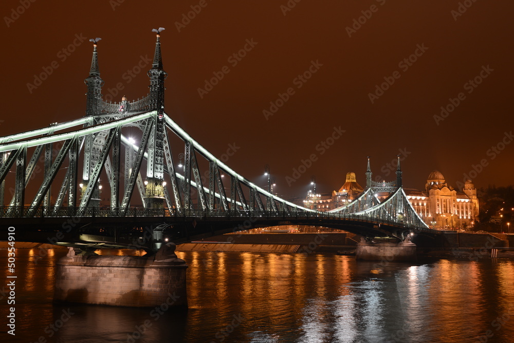 Pont de la Liberté de nuit à Budapest