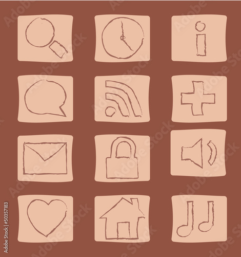 Icons whit hand drawn effect
