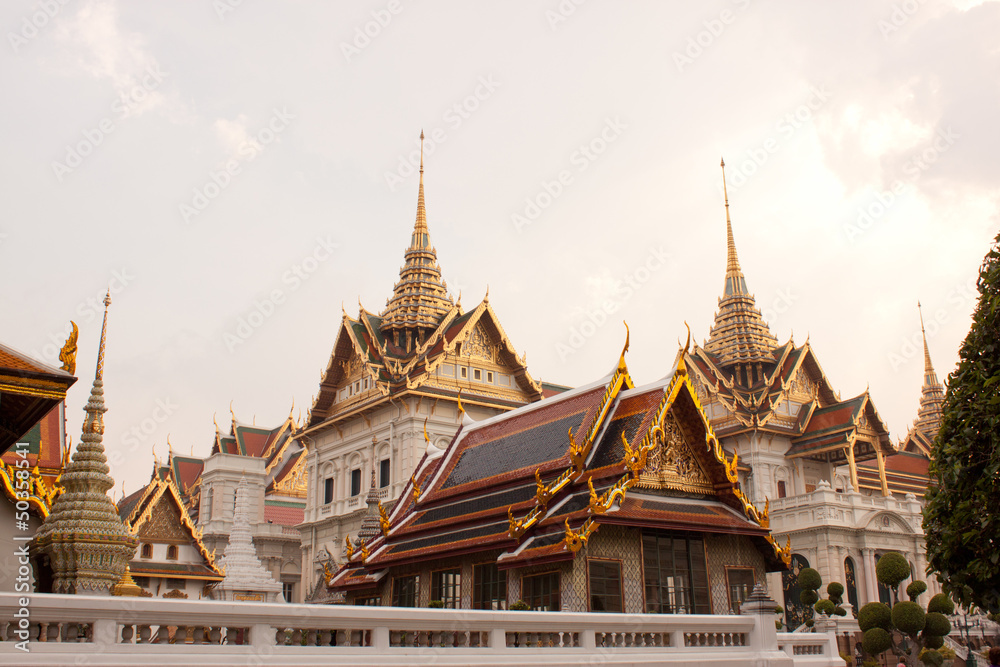 beautiful pagoda at wat phra kaew in thailand