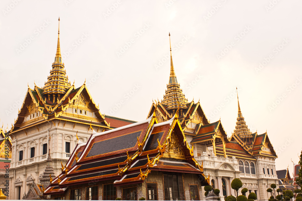 beautiful pagoda at wat phra kaew in thailand