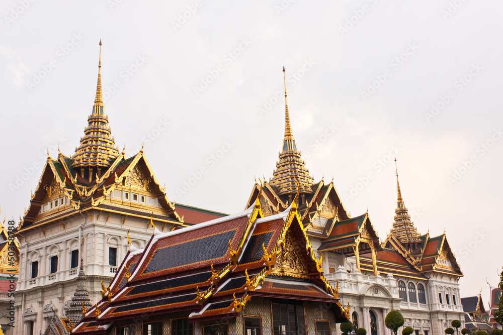 beautiful pagoda at wat phra kaew in thailand