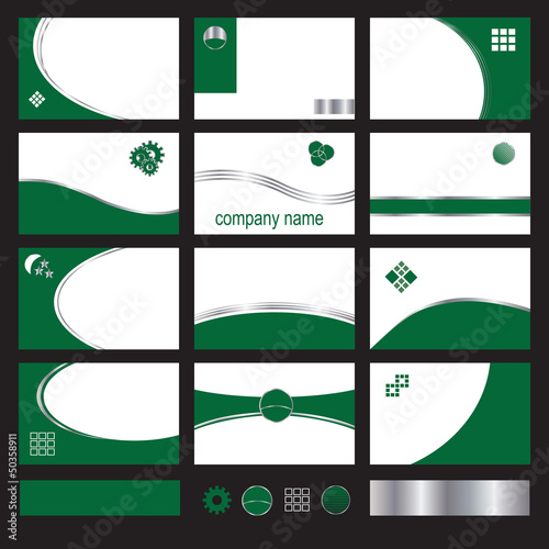 Twelve green business cards