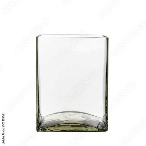 empty vase of glass, isolated on a white background