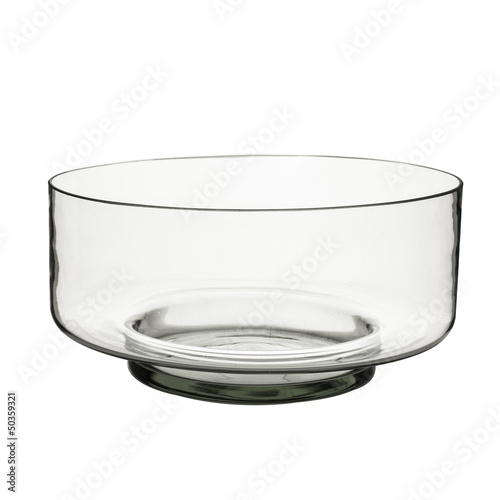 empty vase of glass, isolated on a white background
