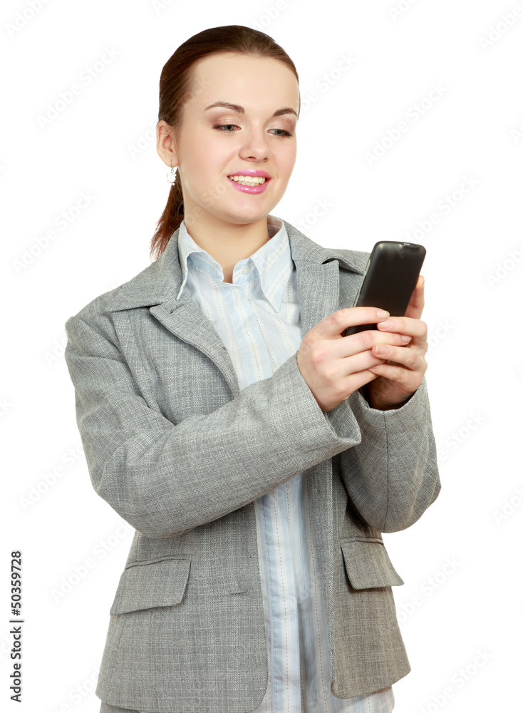 Beautiful woman with a phone in her hand Beautiful woman with a phone in her hand