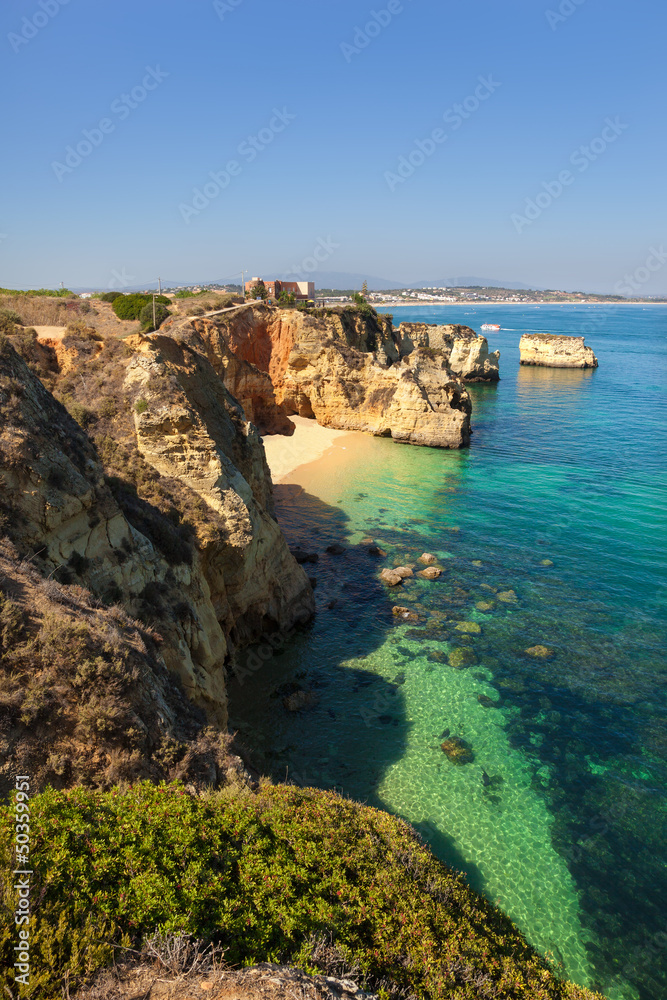 Small beach on Algarve coast, Portugal Small beach on Algarve coast, Portugal