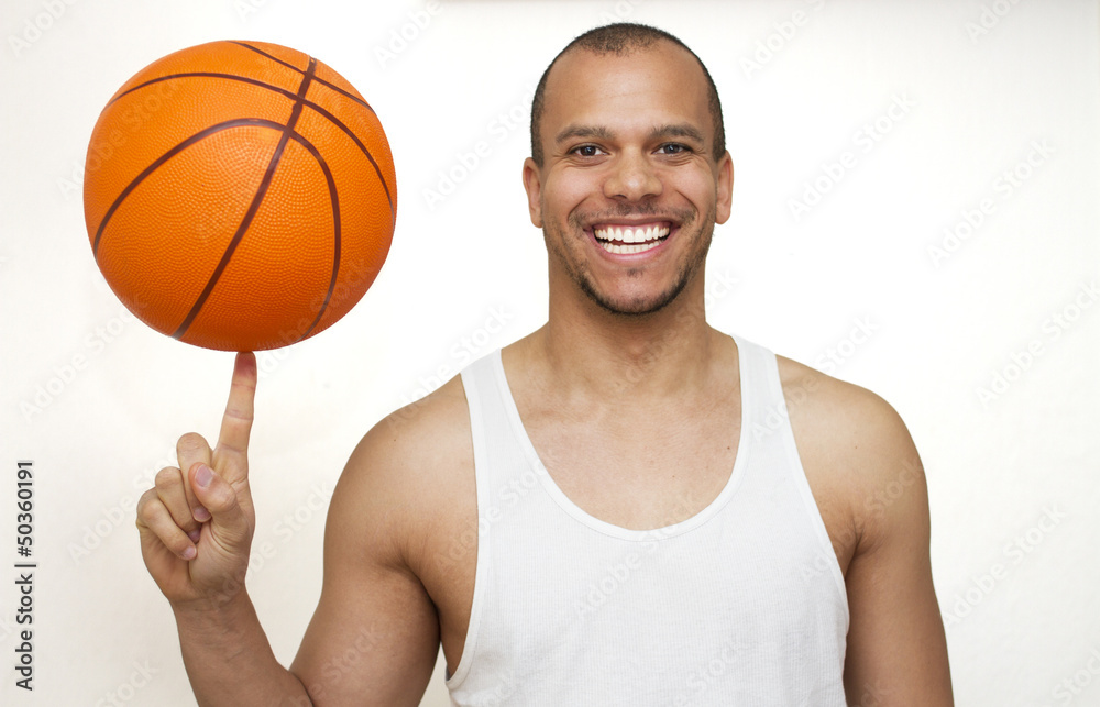 Basketball Player Spinning the Ball