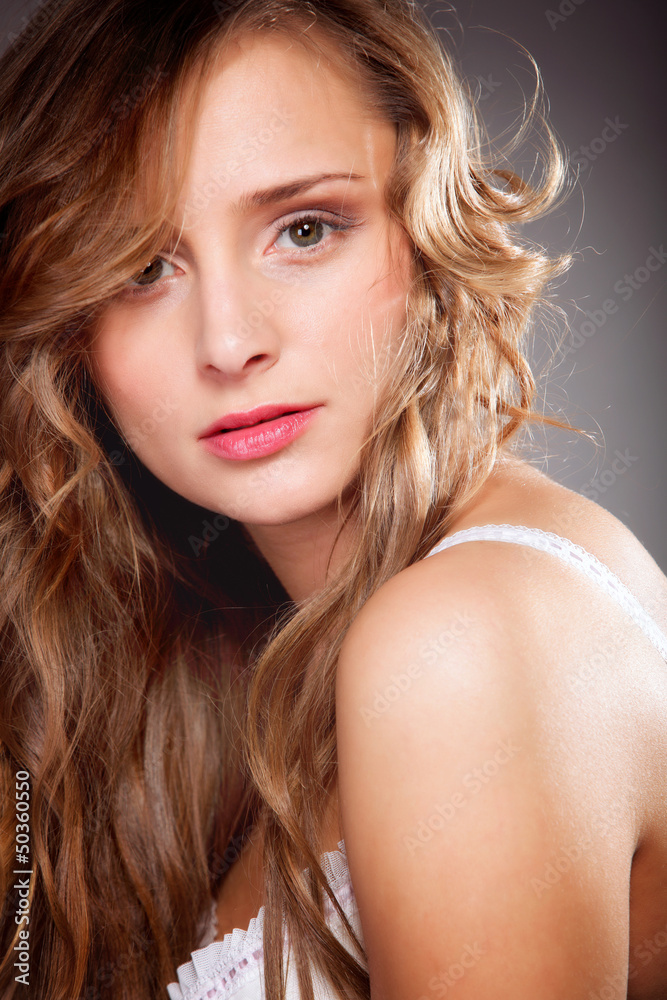 Portrait of beautiful woman long hair Portrait of beautiful woman long hair