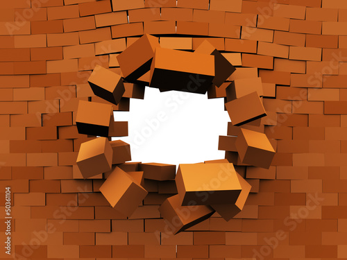 Fototapeta Naklejka Na Ścianę i Meble -  wall demolition
