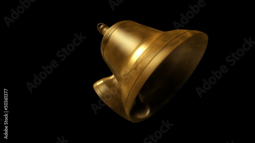 Double golden copper Bells ringing in loop