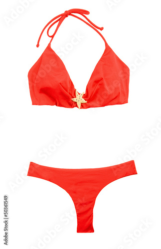 Strass starfish red halter bikini