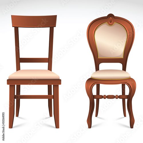 Two chairs in different styles