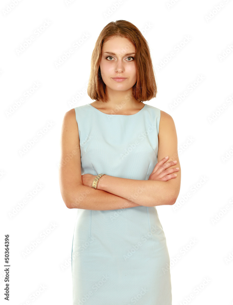 A portrait of a smiling young woman standing A portrait of a smiling young woman standing