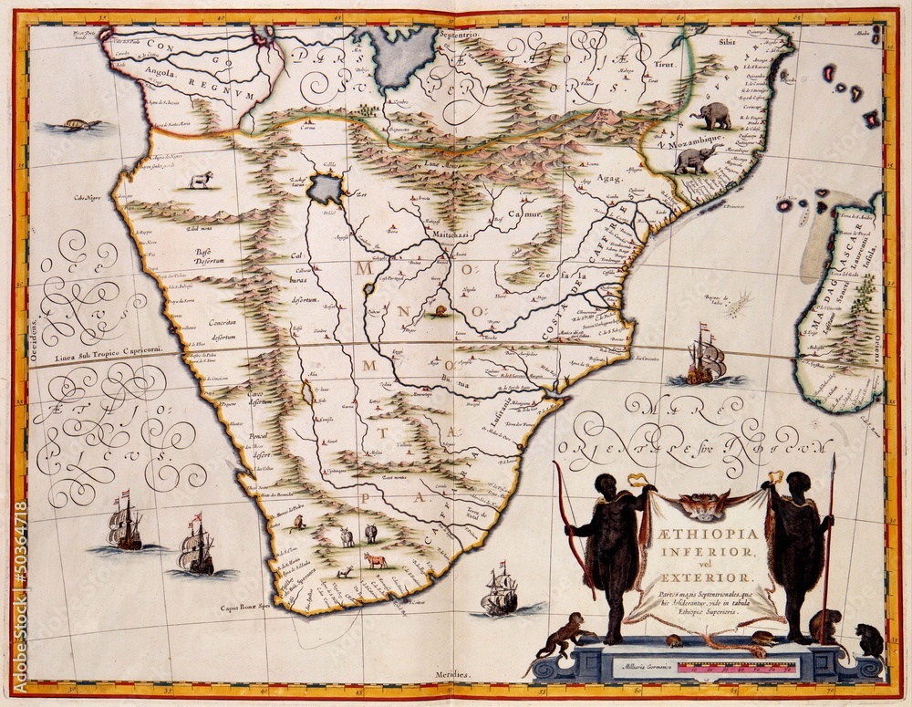 Fototapeta premium South Africa old map
