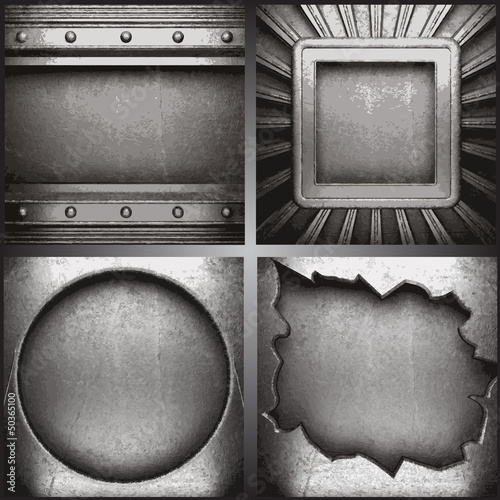 Vector metal background set