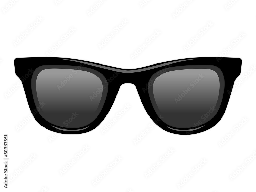 Schwarze Sonnenbrille von vorne – Vektor und freigestellt Stock