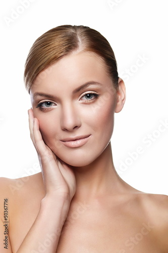 beautiful woman with healthy face and clean skin