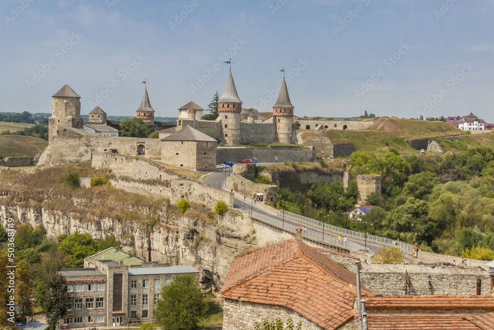 Old castle in  Kamianets Podilskyi, Ukraine, Europe.