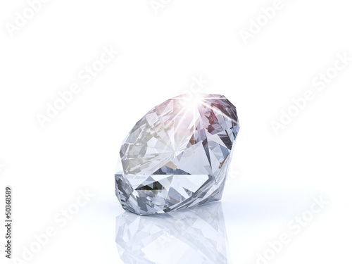 diamante su sfondo bianco photo
