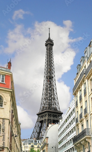 The Parisian street against Eiffel Tower in Paris. France © nicknick_ko