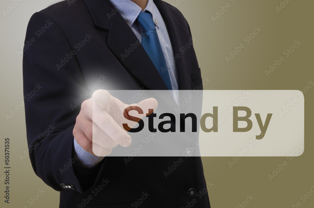 Obraz premium Geschäftsmann berührt touchscreen - Stand By