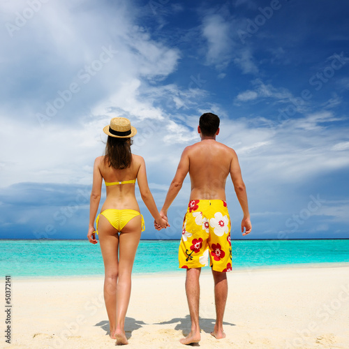 Couple on a beach at Maldives