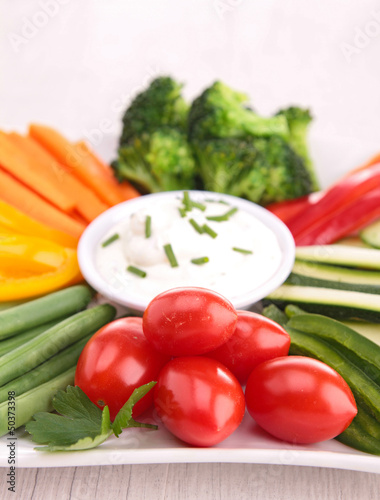 vegetables and dip