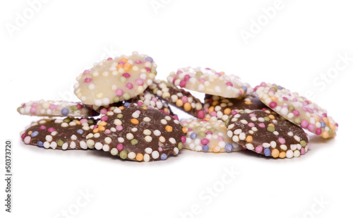 chocolate buttons with hundreds and thousands