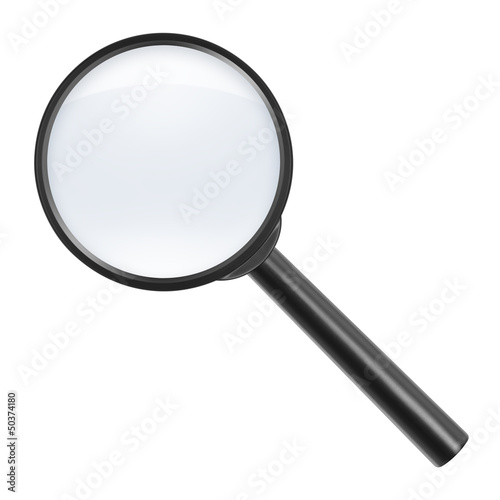 magnifying glass on white background