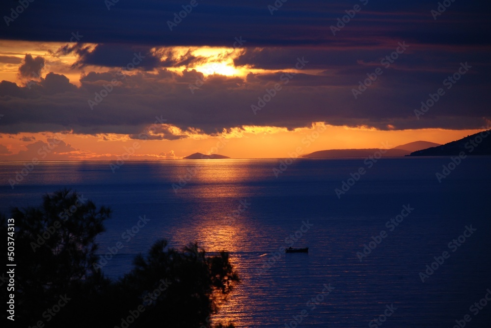 Obraz premium Sunset at Brela in Croatia