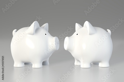 Obraz na plátně Piggy bank - vis á vis