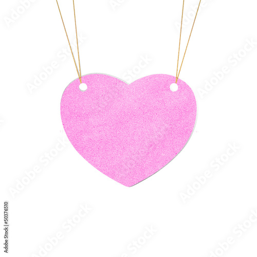 Recycle paper Valentine heart  hanging labels.