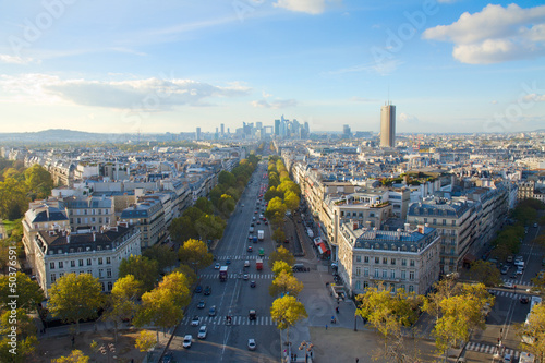 skyline of Paris from place de l     toile  France