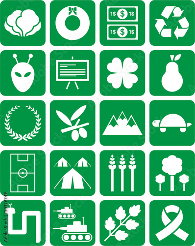 Green icons