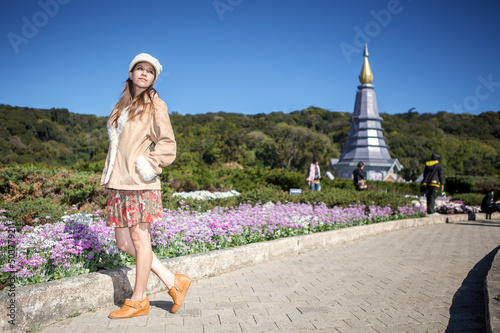 A portraits of asian woman at Doi Inthanon national park