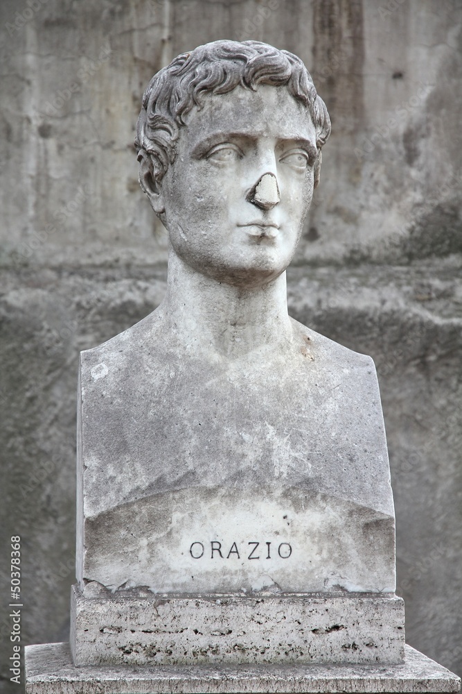 Fototapeta premium Horace bust in Villa Borghese park in Rome, Italy