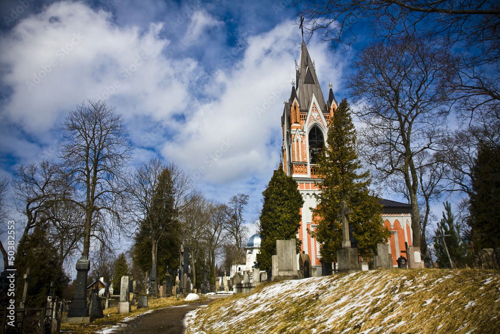 Obraz premium famous old Rasu cemetery in Vilnius, Lithuania