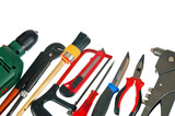 Set of working tools, it is isolated on a white background