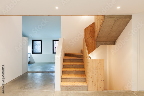 interior, staircase, modern house