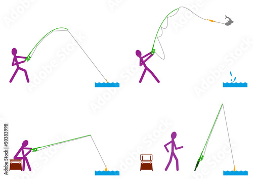 Positions du pêcheur - couleur