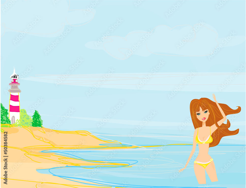 summer beach girl