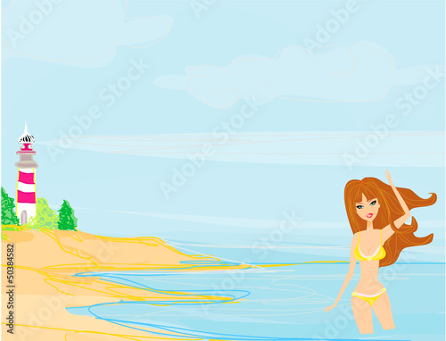 summer beach girl