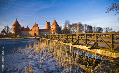 Trakai castle in Lithuania in spring time photo